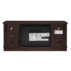 English Elm 58" Modern TV Stand with 18" Electric Fireplace, Faux Stone Mantel, Ample Storage & Cable Management for Living Room Comfort and Style Cherry W2275S00026