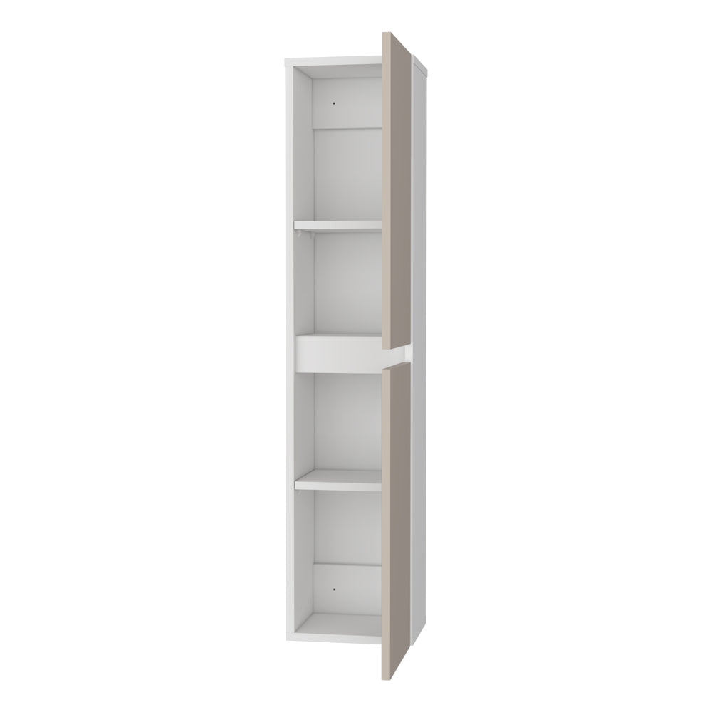 English Elm Dateland Two-Door Wall Cabinet — Tall Vertical Storage for Bathroom Kitchen, Durable MDP, Adjustable Shelves B128P375321