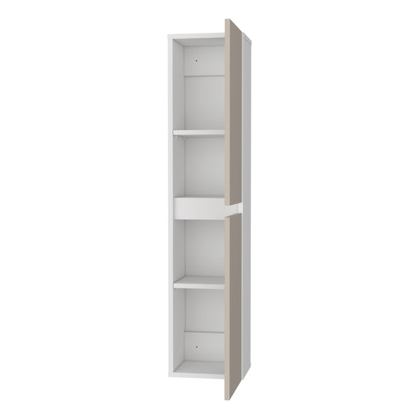 English Elm Dateland Two-Door Wall Cabinet — Tall Vertical Storage for Bathroom Kitchen, Durable MDP, Adjustable Shelves B128P375321