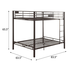 English Elm Sandy Black Double Queen Bunk Bed - Sleek Metal Design With Built-In Ladder & Safety Guard Rail B062S00465-GIGA
