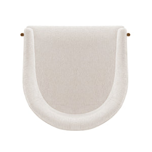 English Elm Lia Metal Chenille Armchair with Brushed Gold Accents, Floating Back Design, Luxurious Comfort Cream B365P397729