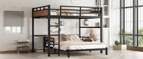 English Elm Twin Xl Solid Pine Loft Bed with Built-in Led Lighting and Storage Shelves Walnut W1580S00504