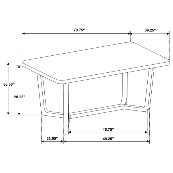 English Elm Sexton Two-tone Rectangular Dining Table Seats Six with Wood Grain Veneer Top B062P440324