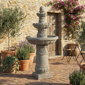 English Elm 3-tier Cascading Resin Fountain with Led Lights for Patio Garden or Indoor Use W853P412665