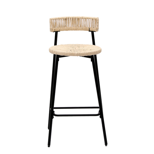 English Elm Counter Stools Set Of 2 - Chic Handwoven Paper Rope Bar Stools For Modern Boho Kitchen & Dining Spaces W1757P271584