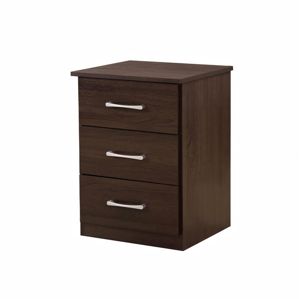English Elm Contemporary Wenge Nightstand with Drawer and Sleek Modern Design, Durable Particleboard Storage Nightstand Brown 6.5 L x 17.91 W x 25.98 H B078112069