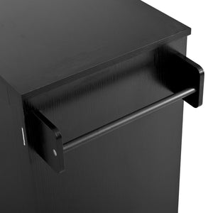English Elm U_style Contemporary Buffet Cabinet Melamine Mdf Dining Room Storage with Adjustable Shelves Black N711P437643B