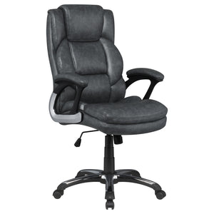 English Elm Stanton Executive Leatherette Office Chair with Channeled Back and Chrome Caster Base B062P447940