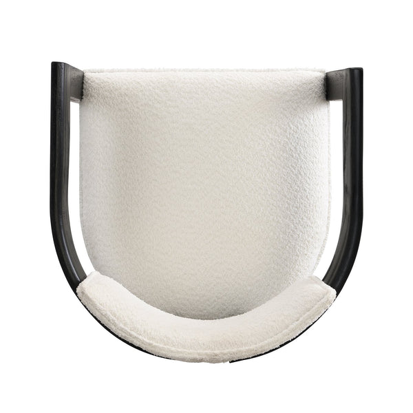 English Elm Christopher Knight Home® - N771P197053H Bouclé Upholstered Dining Chair with Wire-Brushed Rubberwood Frame, Modern Comfort Beige+Black N771P361737H