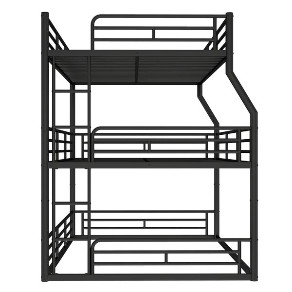 English Elm Twin Xl Solid Pine Loft Bed with Built-in Led Lighting and Storage Shelves Black W1580S00586