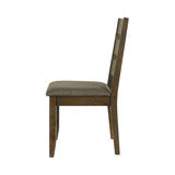 English Elm Set Of 2 Upholstered Seat Dining Chairs In Knotty Nutmeg Finish