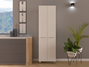 English Elm Pantry Tall Storage Cabinet with Five Shelves for Kitchen, Pantry, or Laundry Room Organization and Style White 31.5 L x 16.54 W x 5.91 H B097S00159