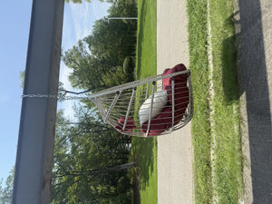 English Elm Outdoor Cozy Red Rattan Egg Swing Chair - Durable, Lightweight, And Perfect For Relaxation Anywhere! W2500P364247