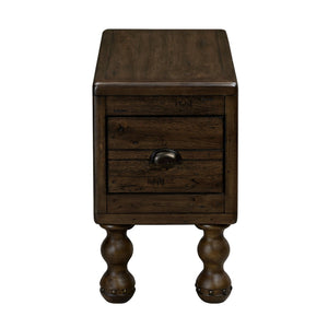 English Elm Solid Wood End Table - Vintage-Inspired Narrow Nightstand With Drawer For Small Spaces, Easy Assembly W1202P176734-GIGA
