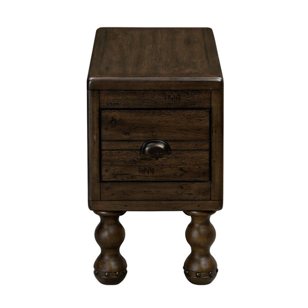 English Elm Solid Wood End Table - Vintage-Inspired Narrow Nightstand With Drawer For Small Spaces, Easy Assembly W1202P176734-GIGA