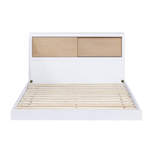 English Elm White Full Bed With Bookcase Headboard - Stylish Youth Furniture With Storage For Modern Bedrooms B011S01616-GIGA