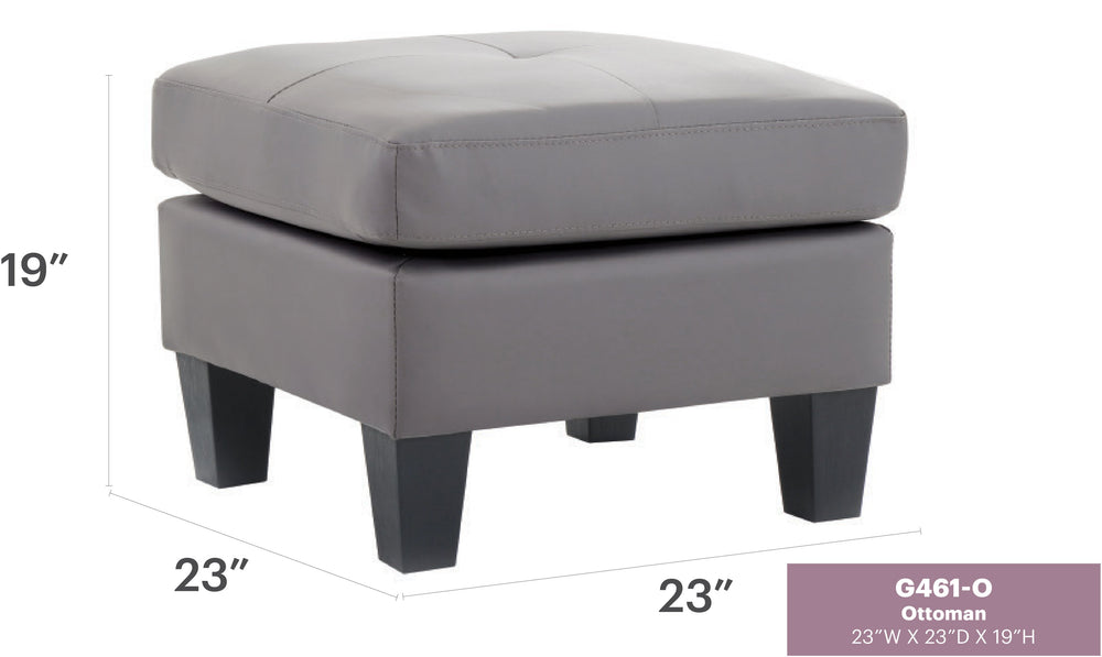 English Elm Casual Square Gray Upholstered Ottoman Compact Accent Seat for Modern Living Rooms B078108261