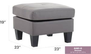 English Elm Casual Square Gray Upholstered Ottoman Compact Accent Seat for Modern Living Rooms B078108261