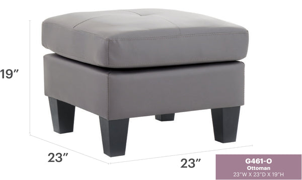 English Elm Casual Square Gray Upholstered Ottoman Compact Accent Seat for Modern Living Rooms B078108261