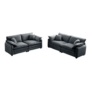 English Elm Modern Two-Piece Corduroy Sofa Set - Stylish 2-Seater Design For Living Room & Bedroom Comfort W714S00752