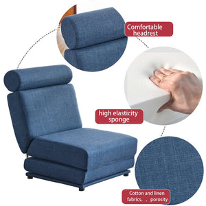 English Elm Single Foldable Sofa Bed Chair with High Density Foam and Breathable Linen Fabric W2113P181632