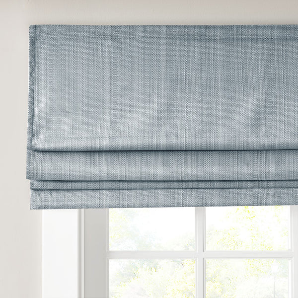 English Elm Basketweave Roman Shade with Thermal Foam Backing for Energy Efficiency, Cordless Easy Operation and Privacy Blue 11.42 L x 5.38 W x 7.48 H B035129724