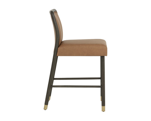 Sunpan JENO Counter Stool in Milliken Cognac - Stylish Mid-Century Modern Design for Kitchen & Bar Use 112613