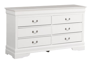 English Elm Louis Louis Phillipe G3160-BC 4 Drawer Chest with Carved Bases Curved Mouldings and Durable Drawers White 37 L x 62 W x 20 H B078108234