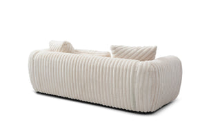 English Elm Cancun White Bouclé Sofa G00932A-S — Compact Upholstered Comfort, Durable Frame, Plush Back Pillow B078S00628