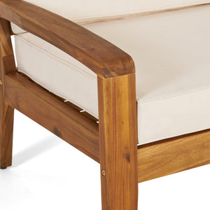 English Elm [set of 4] Grenada Solid Acacia Outdoor Club Chairs Slat Panel Patio Lounge Seating Beige 57977.00FCUSH-BEISKIN