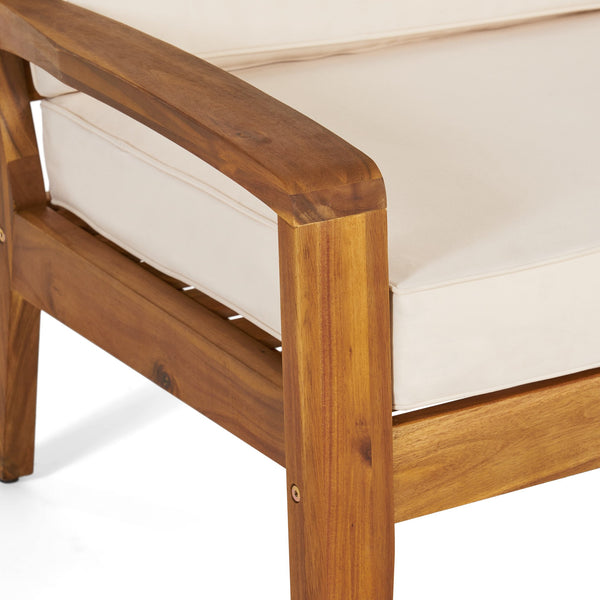English Elm [set of 4] Grenada Solid Acacia Outdoor Club Chairs Slat Panel Patio Lounge Seating Beige 57977.00FCUSH-BEISKIN