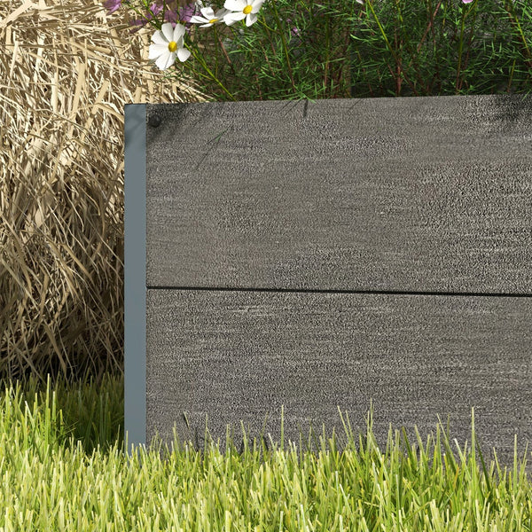 English Elm Outsunny Raised Planter Box with Vertical Trellis Composite Wood Outdoor Patio Garden Gray W2225P174437