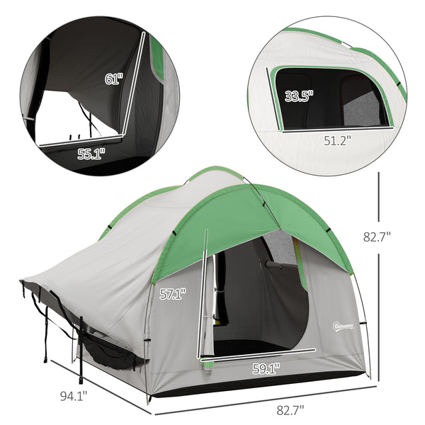 English Elm Outsunny Waterproof Suv Camping Tent for 5 to 6 Person Tailgate Outdoor Adventure Grey W2225P200549