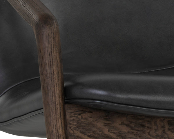 Sunpan Cinelli Lounge Chair - Handcrafted Artisan Design with Unique Character and Timeless Elegance Distressed Brown / Brentwood Charcoal Leather