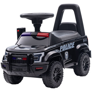English Elm Aosom Police Truck Ride on Toy with Pa System and Under Seat Storage for Toddlers W2225P217708