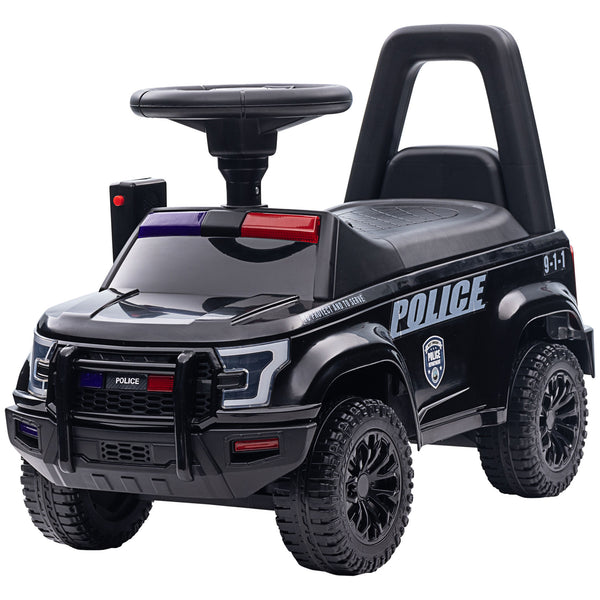 English Elm Aosom Police Truck Ride on Toy with Pa System and Under Seat Storage for Toddlers W2225P217708