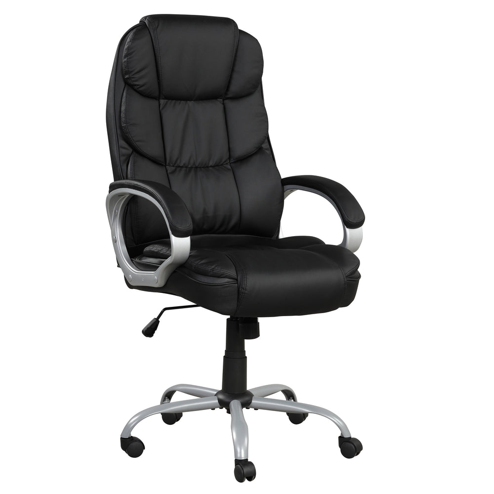 English Elm PU Leather Radcliff Office Chair - Ergonomic High Back 28" PU Leatherette, 360° Swivel, Tilt, Adjustable Comfort and Durable Plywood Frame for Home or Professional Workspaces B011P204085