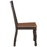 English Elm Madsunor Brown Dining Chairs With Turned Legs (Set Of 2)