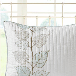 JLA Home Madison Park - 6 Embroidered Quilt Set with Reversible Leaf Motif, Soft Microfiber, Machine Washable, Elegant Bedroom Layering 104 L x 94 W x 0.25H MP13-774