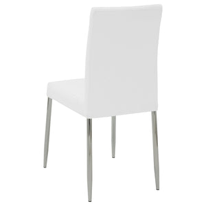 English Elm Houseman White Upholstered Dining Side Chair Set of 4 — Modern Tapered Legs, Plush Leatherette Comfort B062P328655