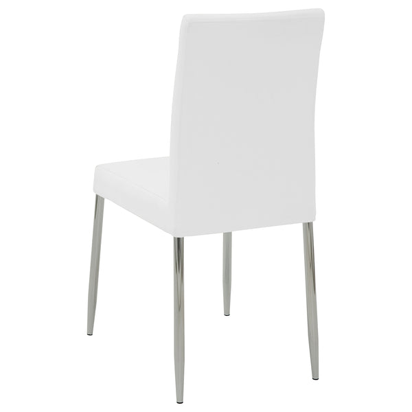 English Elm Houseman White Upholstered Dining Side Chair Set of 4 — Modern Tapered Legs, Plush Leatherette Comfort B062P328655