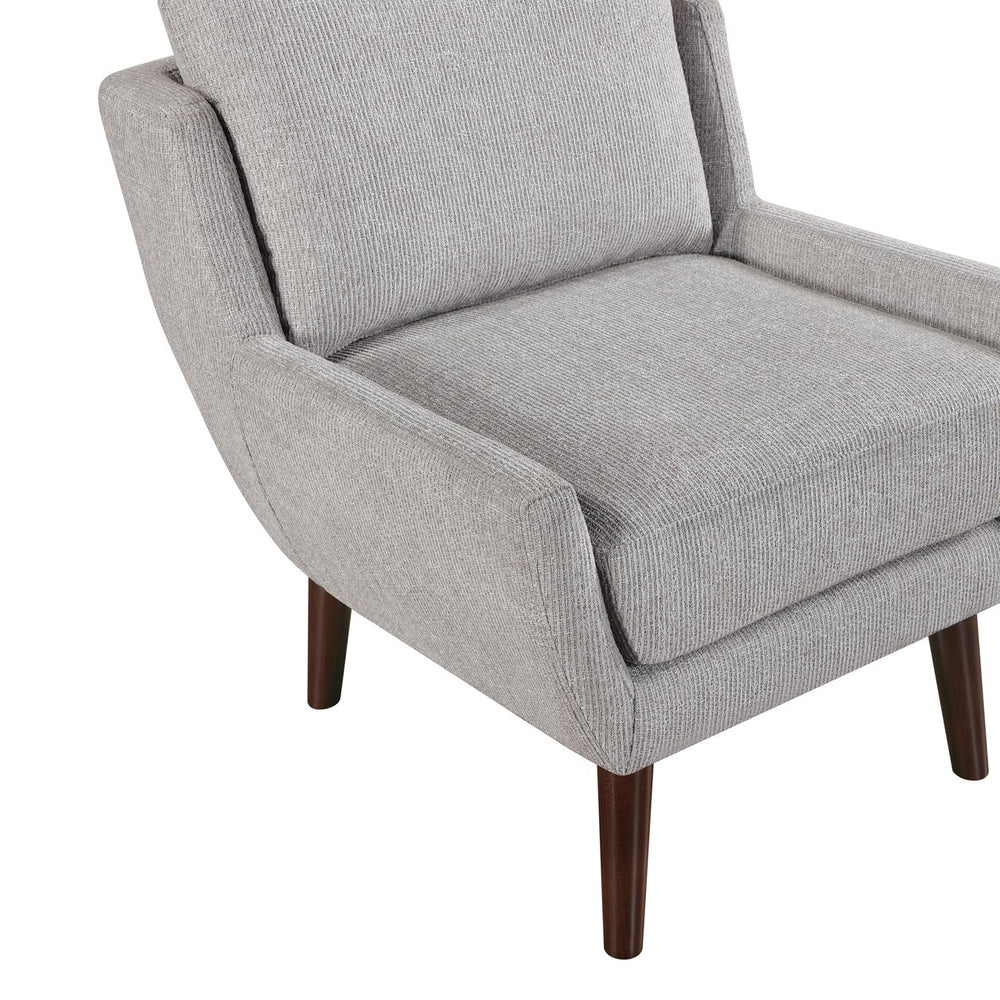 English Elm 1pc Mid-Century Accent Chair Gray Chenille Upholstery Foam & Pocket Coils Removable Covers Durable B011P315595
