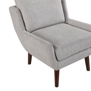 English Elm 1pc Mid-Century Accent Chair Gray Chenille Upholstery Foam & Pocket Coils Removable Covers Durable B011P315595