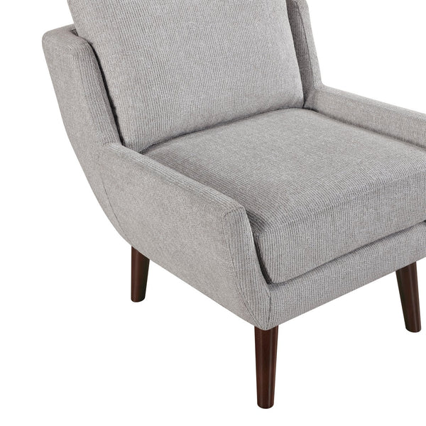 English Elm 1pc Mid-Century Accent Chair Gray Chenille Upholstery Foam & Pocket Coils Removable Covers Durable B011P315595