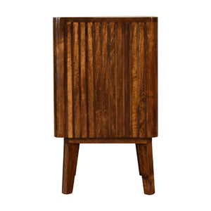 English Elm Solid Wood Reeve Nightstand - Handcrafted Mango Wood With 2 Drawers, Retro-Modern Design & Storage B182P279955-GIGA