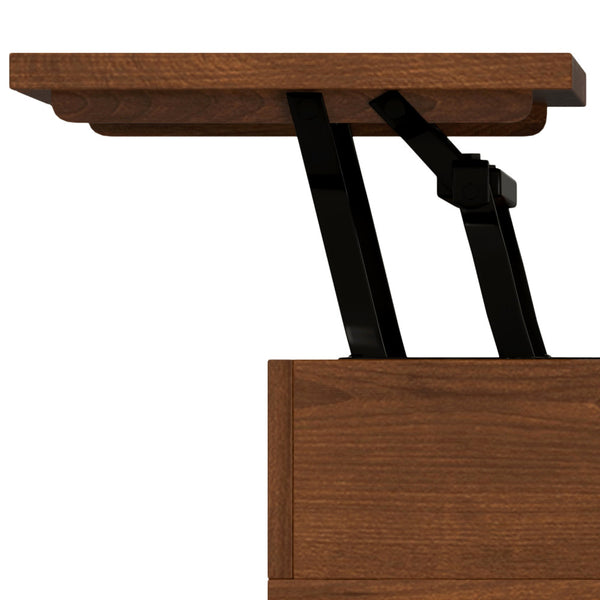 English Elm Hunter Lift Top Coffee Table with Spacious Storage, Solid Wood Veneer Finish, Handcrafted Durability Walnut B136P203459