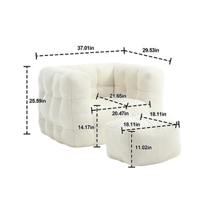 English Elm Coolmore Compact Armchair With Ottoman - Luxurious Chenille Upholstery For Small Living Spaces W1152P325689