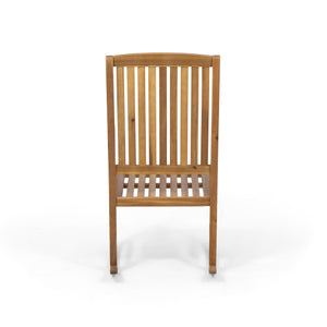 English Elm Acacia Hardwood Outdoor Rocking Chair Slatted Back Porch Rocker for Deck or Yard N778P438694T