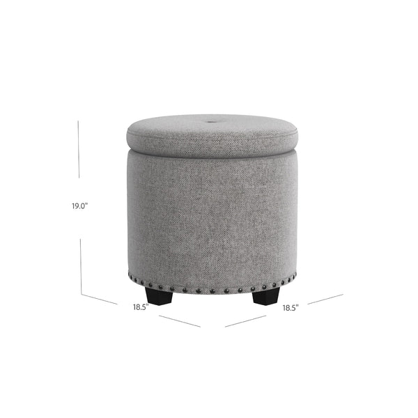 English Elm Ada Channel Tufted Faux Leather Footstool Ottoman Mid-century Square Accent Seat B056P412623