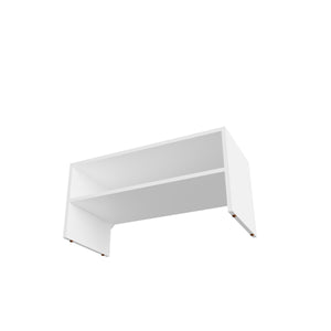 English Elm Silpa Compact Shoe Rack 3-Shelf Organizer 23.6" Wide White – Modern Entryway Bench & Storage B200P368113